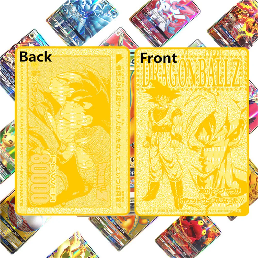 6 шт./лот металлический Dragon Ball Crad(1 шт. золотая металлическая карточка и 5 шт. бумажные игровые карты) с коллекционной пластиковой коробкой Super Dragon Ball Z - Цвет: 6pcs(1Metal 5Paper)