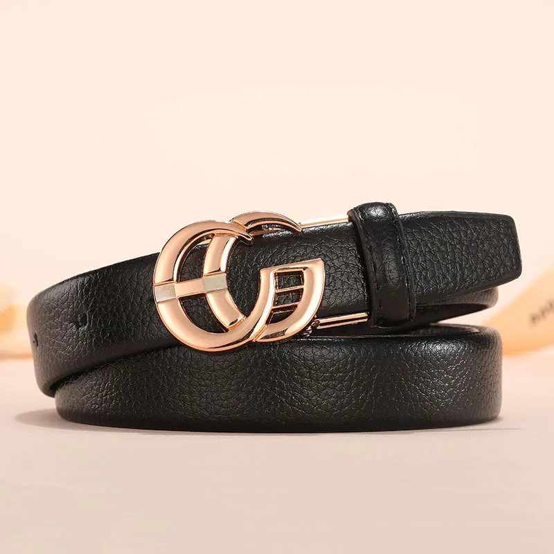 Тонкий роскошный дизайнерский ремень женский Высококачественный из натуральной