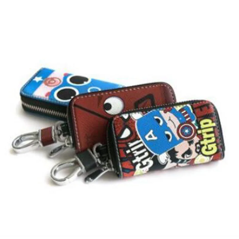 Брелок Мода Мультфильм Кожаный Ключник Держатель Карты Организатор