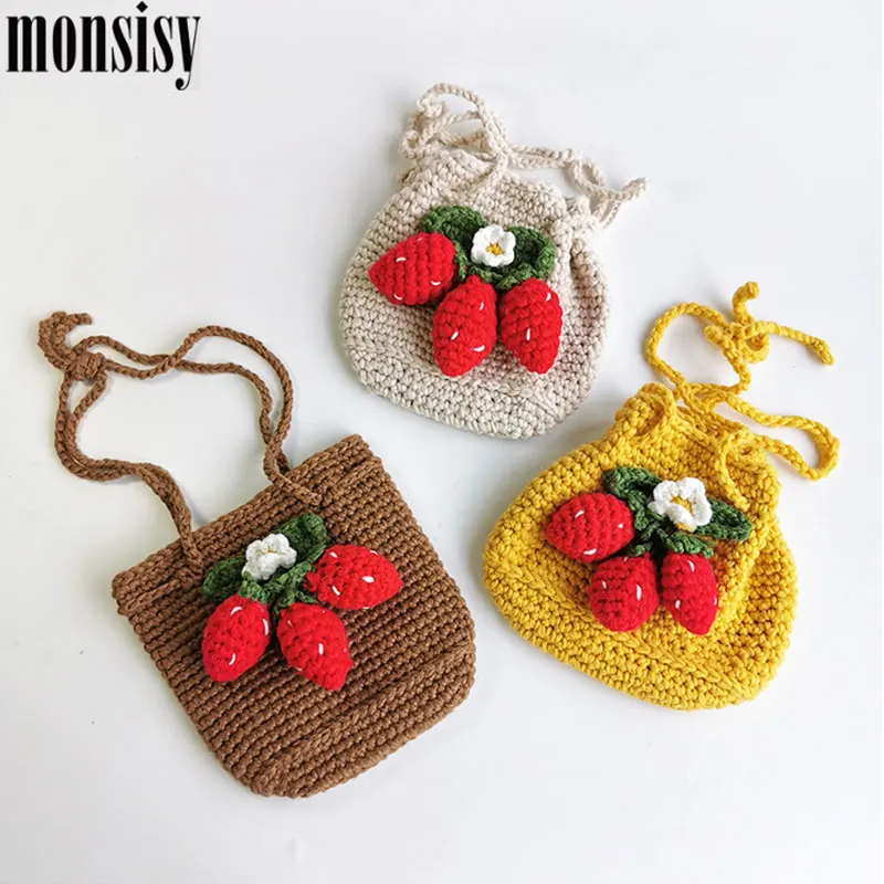 Новинка зимние тканые сумки Monsisy для девочек сумочка Женский кошелек шерстяная