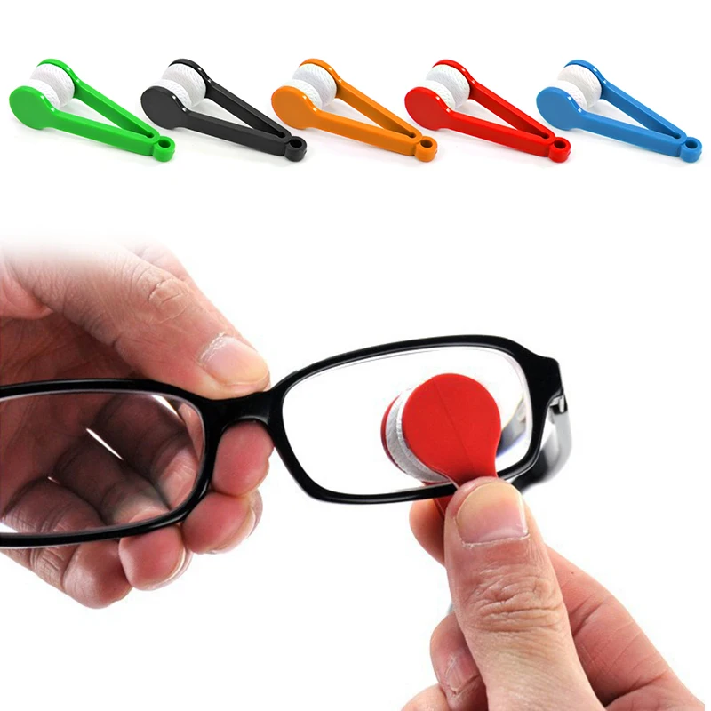 Мини щетка для очистки очков Okulary с двусторонней микрофиброй, портативный чистильщик для очков для автомобиля.
