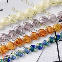 diy jewelry accessories various patterns round oblate blown glass beads jewelry accessories materials