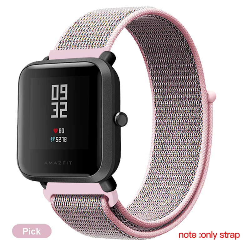 BAPICK 20/22 мм нейлон Спортивный ремешок для Xiaomi Amazfit Bip Gts Gtr Ремешок Браслет Для Xiaomi Huami Amazfit темп Stratos Gtr 42 47 мм ремешок