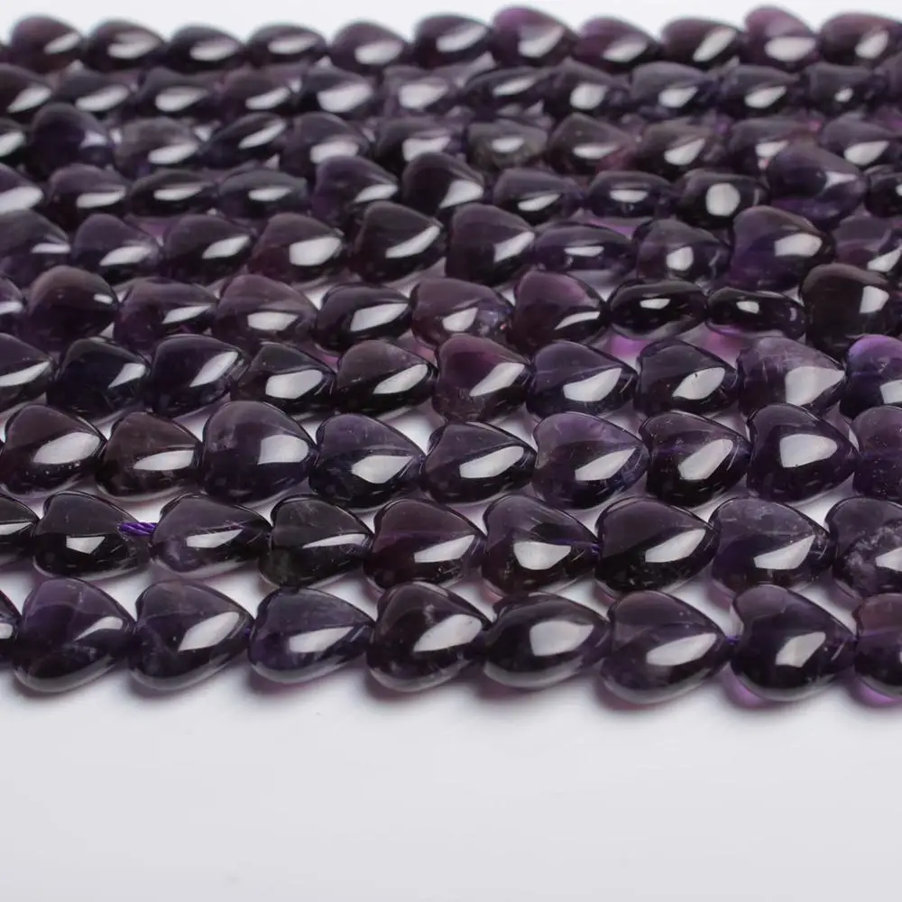 10 мм натуральный аметист плоское Сердце резной фиолетовый кварцевый кристалл