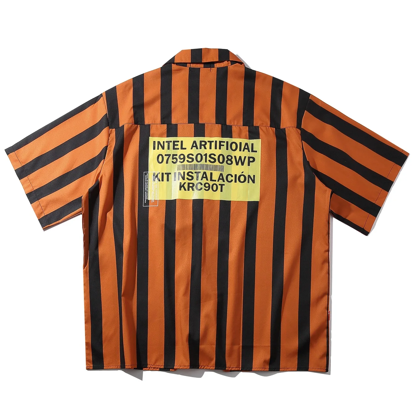 Мужская винтажная Повседневная рубашка в полоску летняя пляжная стиле Харадзюку