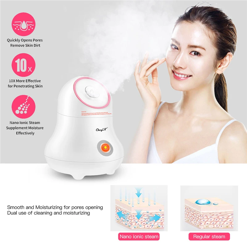 

Nano Ionic Facial Steamer Lady Face Sprayer Humidifier Personal Sauna Spa Steaming Tool Beauty Moisturizer Open Pore Skin Care