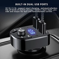 car handsfree wireless bluetooth fm transmitter mp3 charger dual equipped player bluetooth led display dual usb car charger