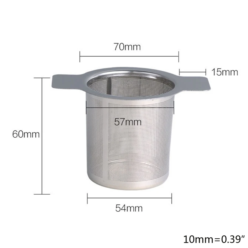 

Mesh Tea Infuser with Double Handle Reusable Stainless Steel Tea Strainer Teapot Loose Tea Leaf Spice Filter Items