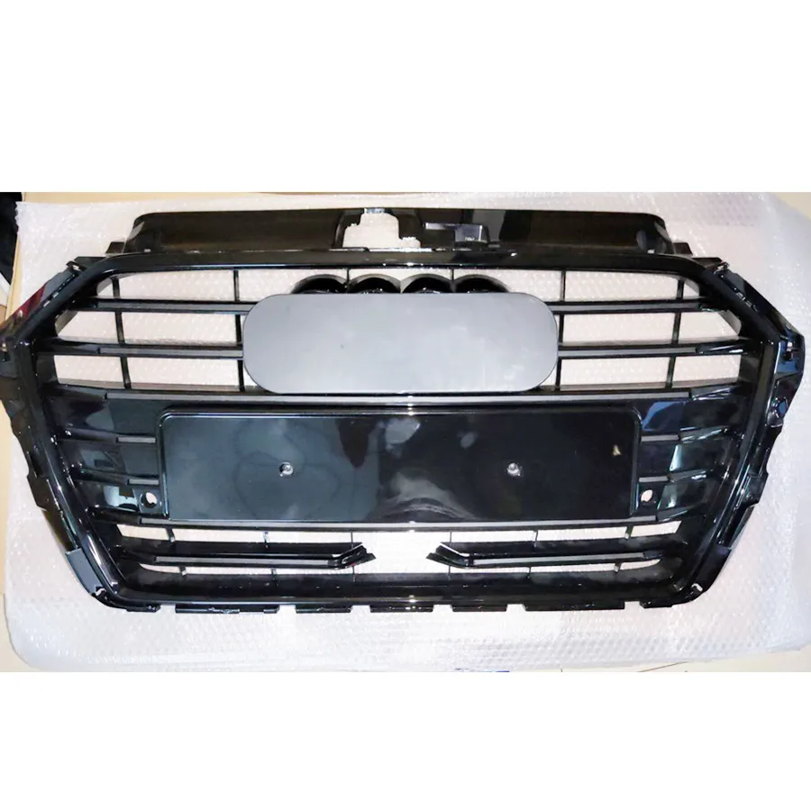 

Black Bumper Grille With ACC Hole Car Front Bumper Grill Mesh Hood Front Center Middle Grille for Audi A3/S3 2017-2019 Car Mesh