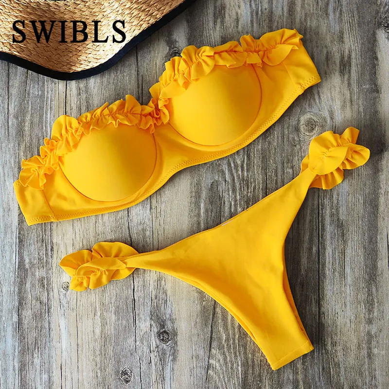 2019 Белый бикини в цветочек женский купальщик купальник с растительным узором