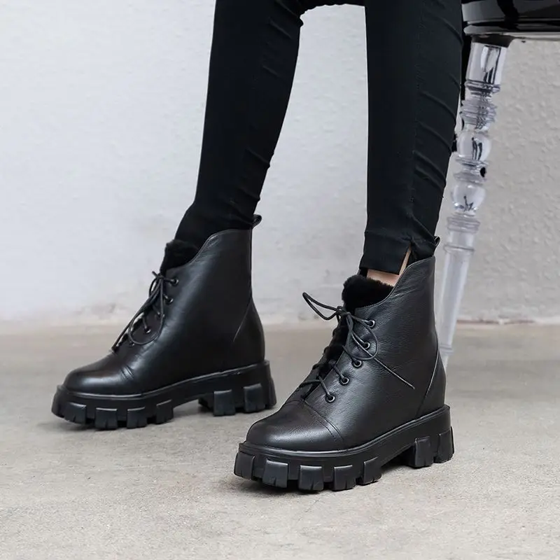 

MORAZORA 2020 New Full genuine leather boots women lace up brand winter snow boots high quality ladies ankle boots for women