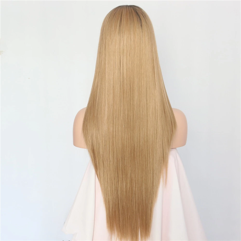 Искусственные волосы для женщин Lvcheryl длинные шелковистые прямые с темными