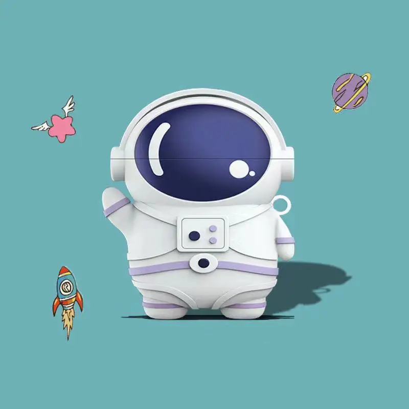 

Cute 3D Space Astronaut Wireless Bluetooth Charging Earphone Case For Apple AirPods 1 2 3 Pro Silicone Shockproof Soft Cover