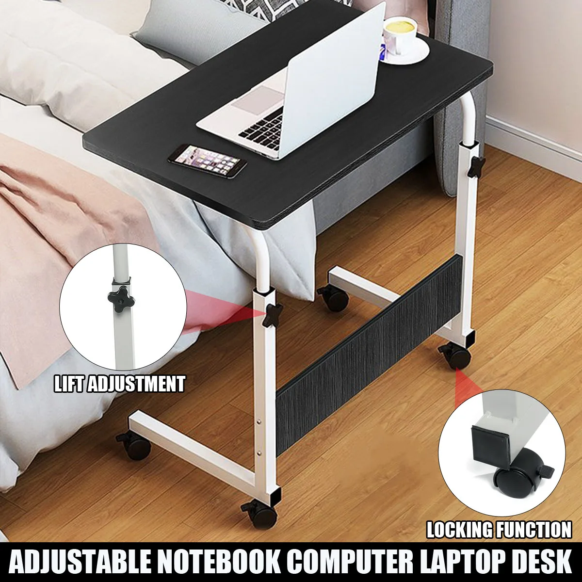

Laptop Desk 60X40CM Computer Table Adjustable Portable Rotate Laptop Bed Table Can be Lifted Removable Computer Standing Desk