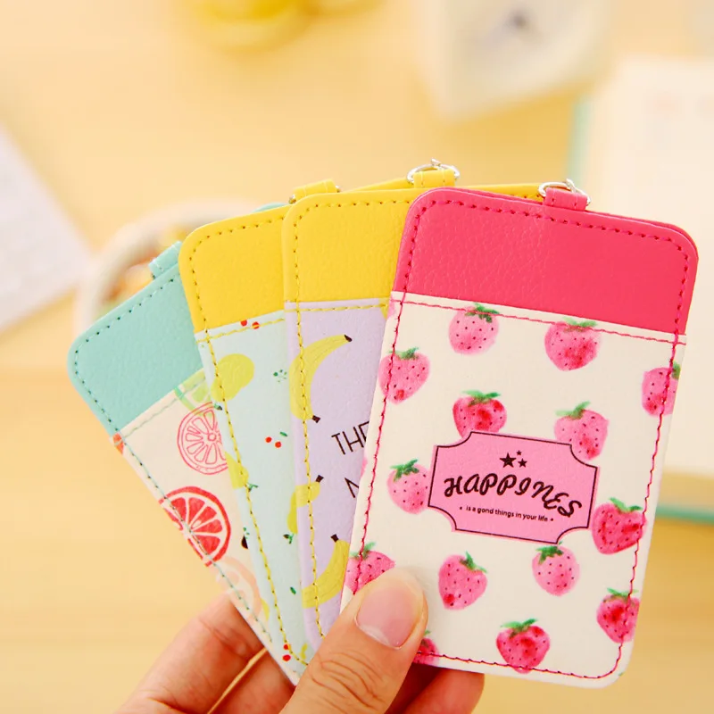 Симпатичный женский держатель для карт с фруктами портативный ID чехол