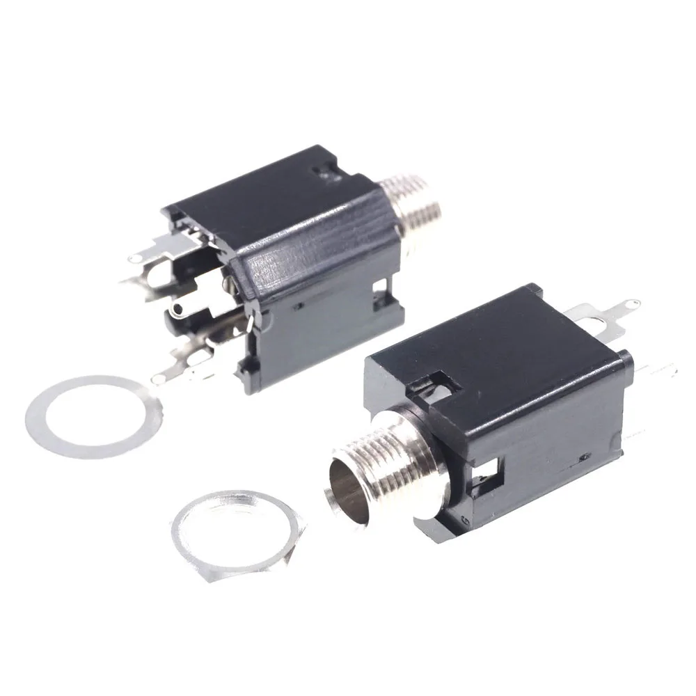 10 шт. 6 35 мм телефонный Джек 5-контактный стерео Тип двойной трек TRS аудио разъем