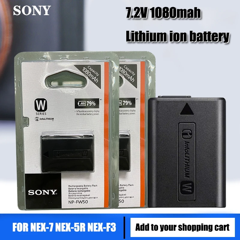 Sony оригинальный 7 2 v NP FW50 NPFW50 1080 мА/ч литий Перезаряжаемые Батарея NEX 5R F3 3D Альфа a7II