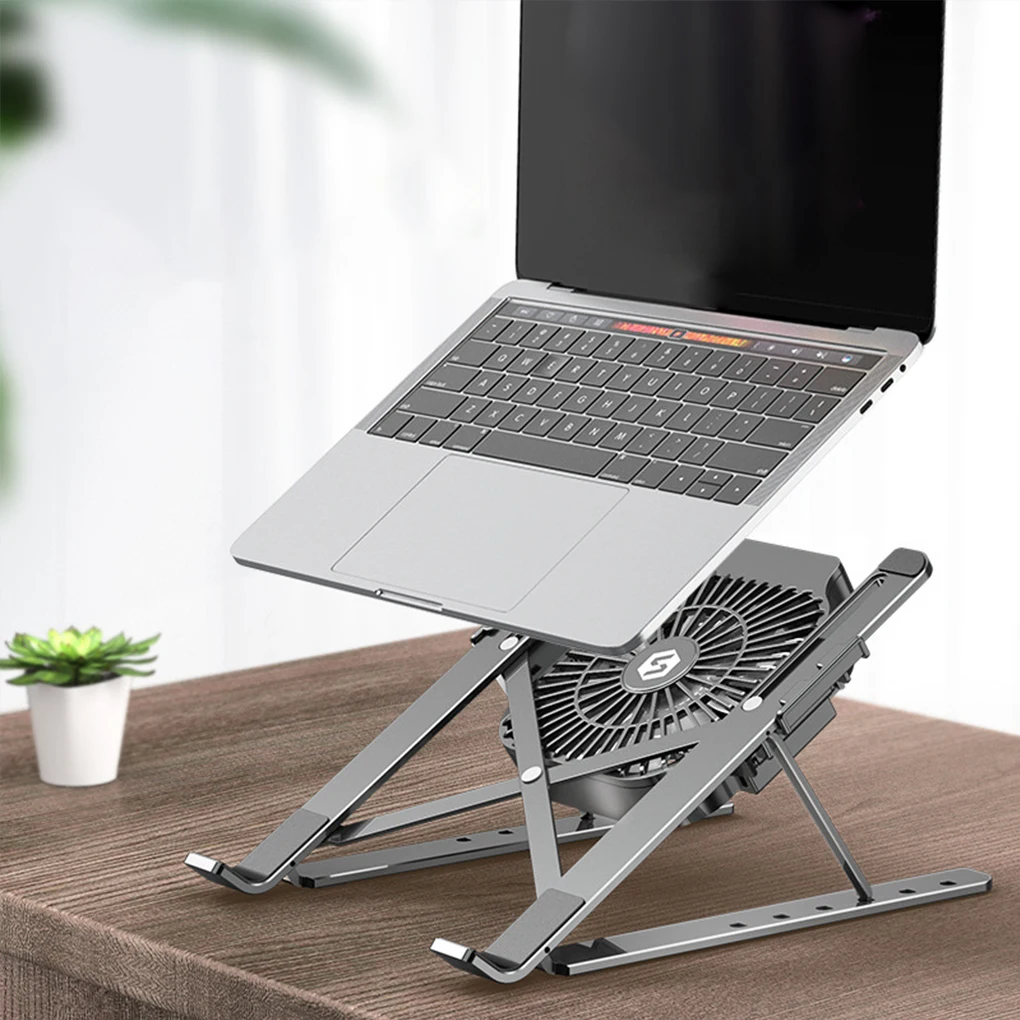 

Охлаждающая подставка для ноутбука, регулируемый нескользящий держатель для ноутбука с охлаждающим вентилятором, складная Портативная по...