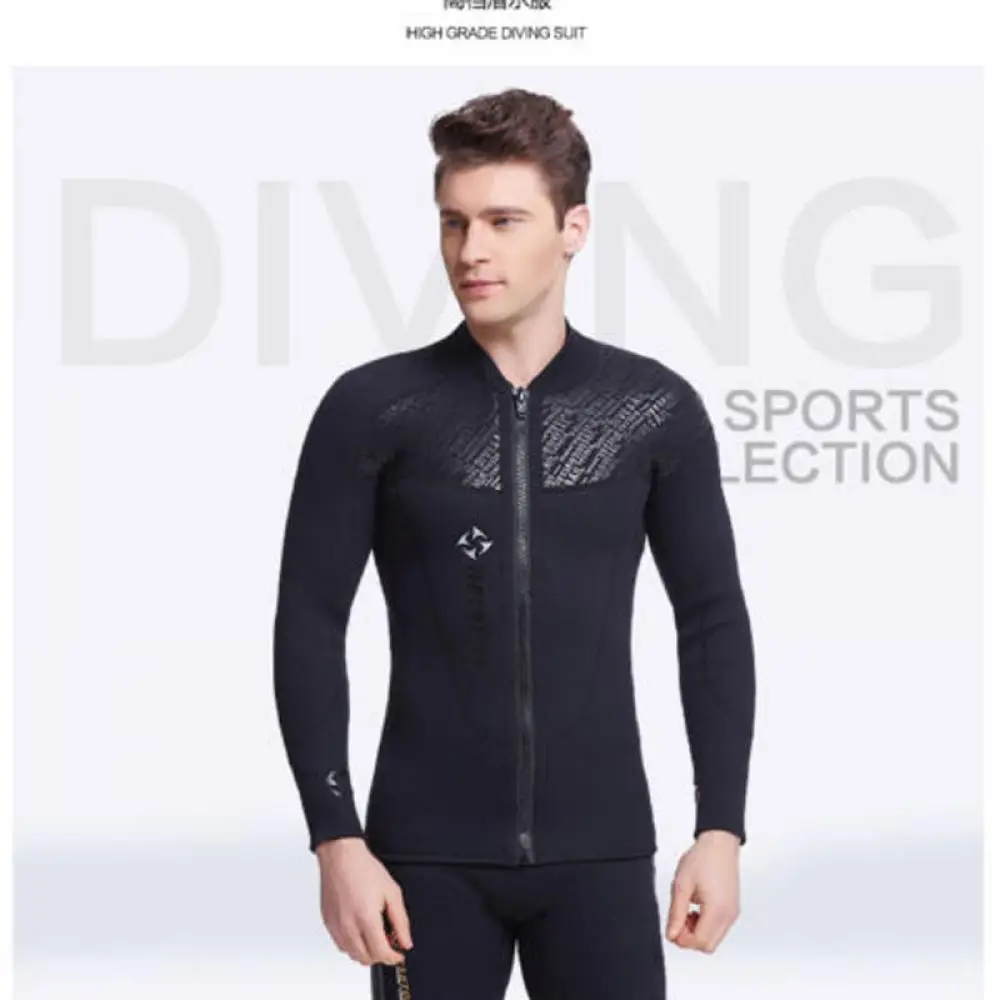 Новые 3 мм мужские черные с длинным рукавом Куртка для Гидрокостюма Топы Surf