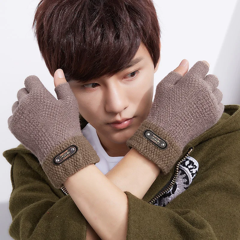 

Knitted Half-finger Gloves for Men and Women In Autumn and Winter