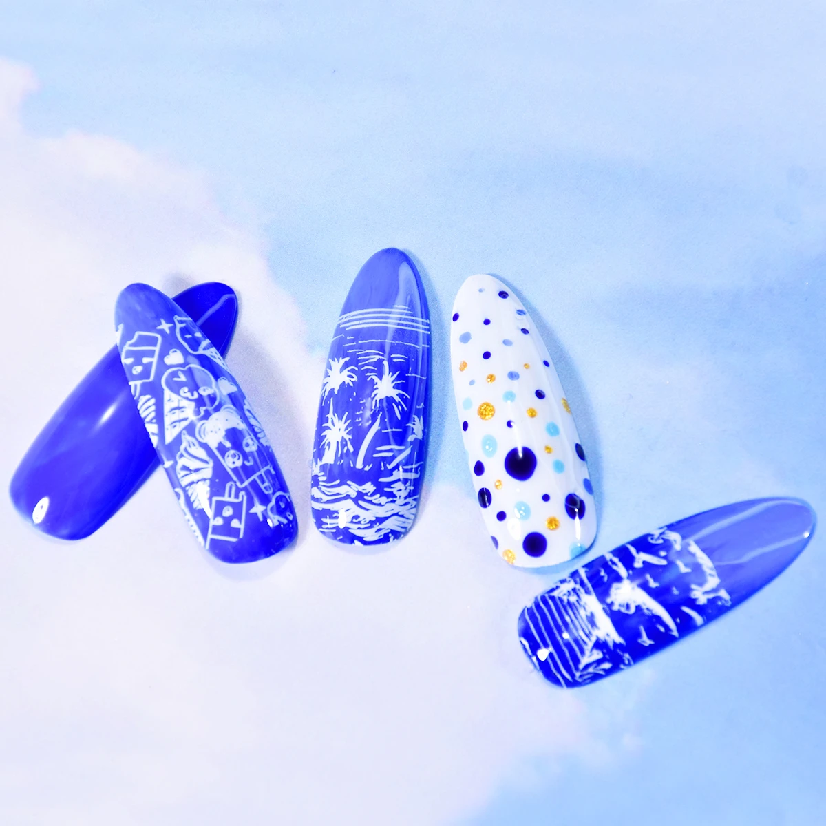 Пластины для стемпинга ногтей из нержавеющей стали в летнем фэнтезийном стиле с