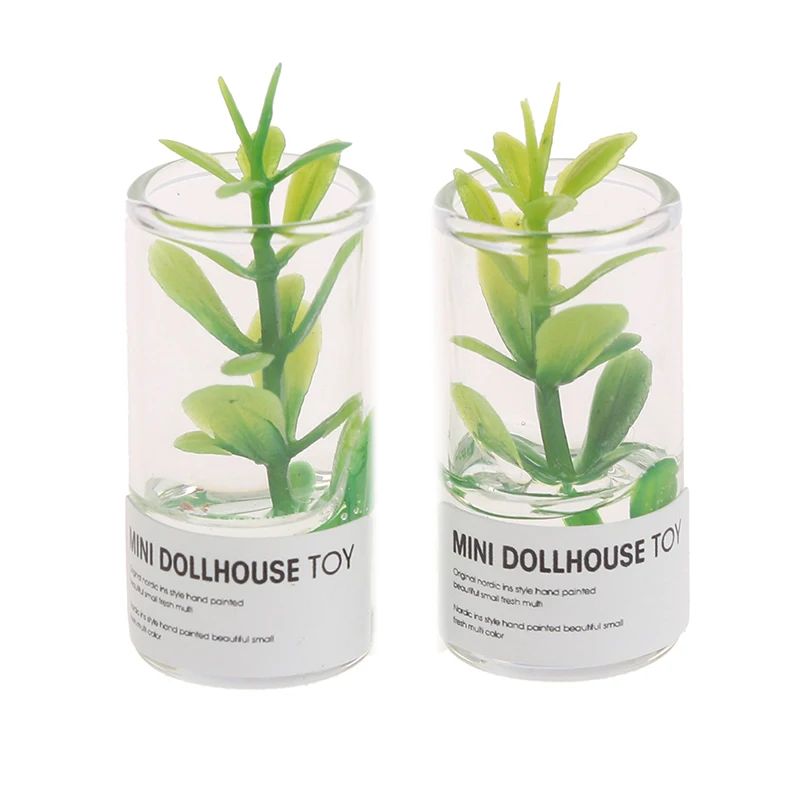 

2pcs 1/12 Dollhouse Miniature Potted For Green Plant In Pot Doll House Furniture Home Decor New