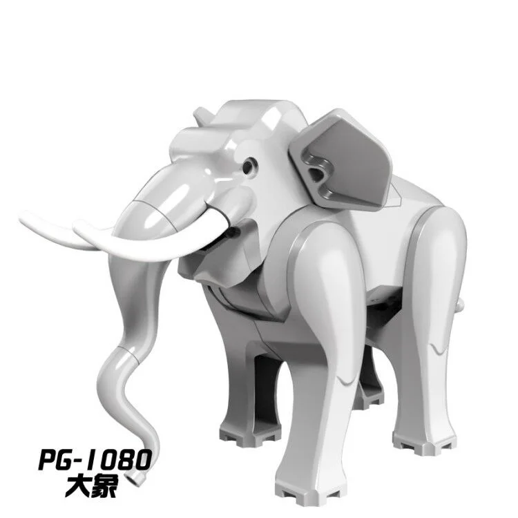 

Single Sale PG1080 Building Blocks Elephant Shark Figures Cute Animal Dolls Bricks Gift Toys For Children