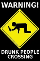 tin sign new aluminum metal drunk people crossing vintage plaque 11 8 x 7 8 inch