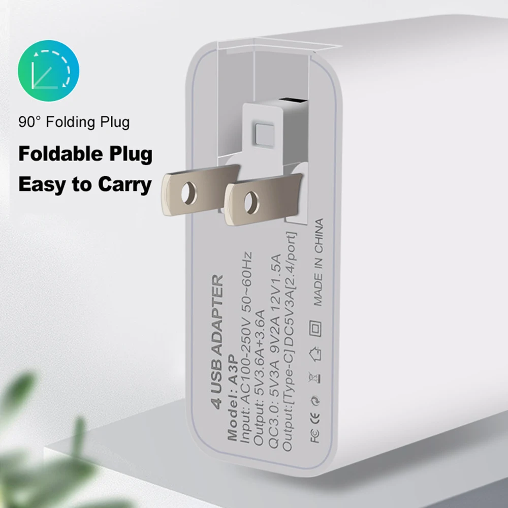 4 порта USB быстрое зарядное устройство s QC3.0 type C USB зарядное устройство для samsung для iPhone huawei быстрое зарядное устройство s настенное зарядное устройство US EU UK AU адаптер