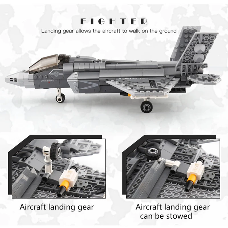 XINGBAO 06026 город Военная серия легое строительные блоки 646 шт. Fighter F35 детские игрушки