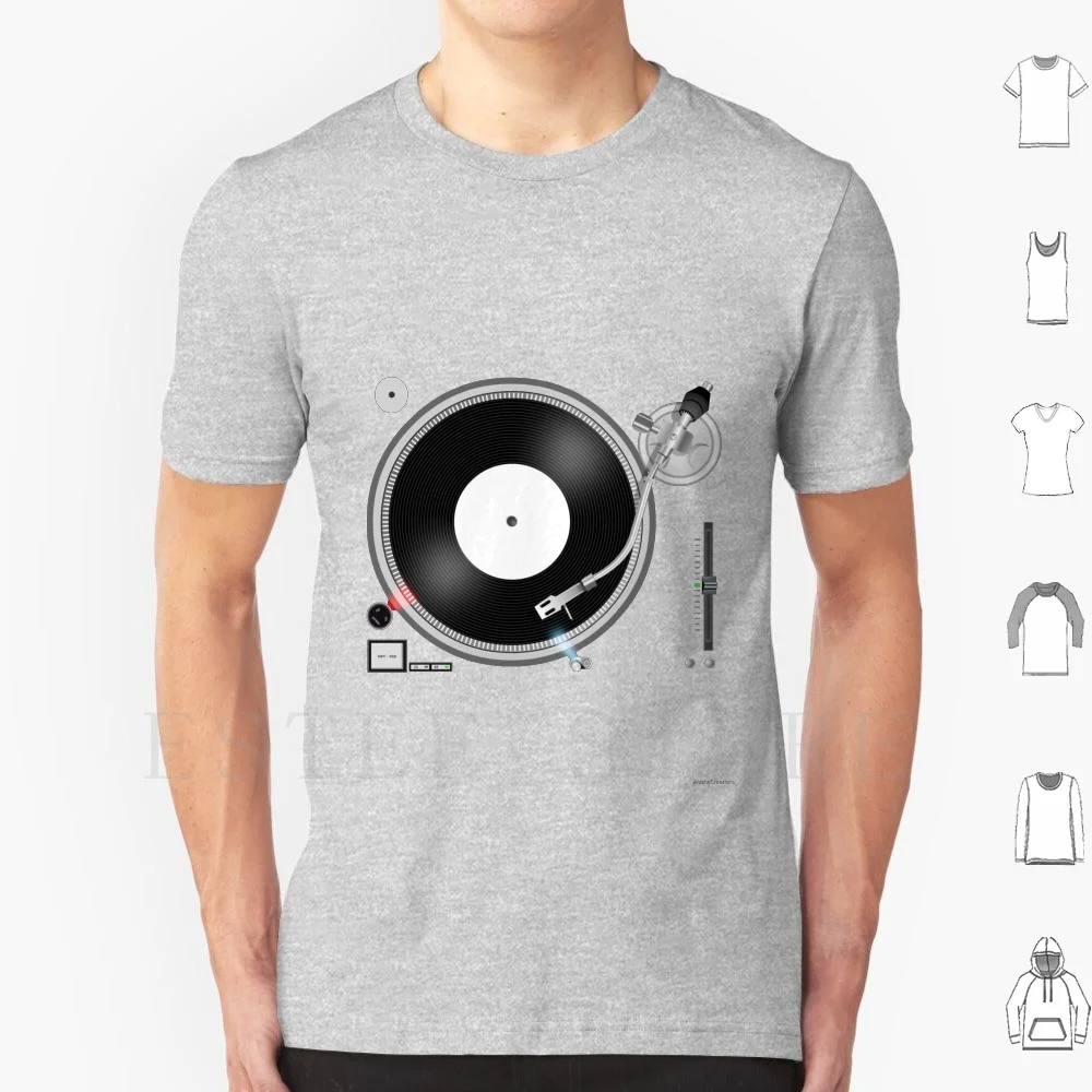 Turntable T Shirt Cotton Men DIY Print Turntable Dj Play Record Vintage Retro Electronic Techno Technology Cool Music Vinyl