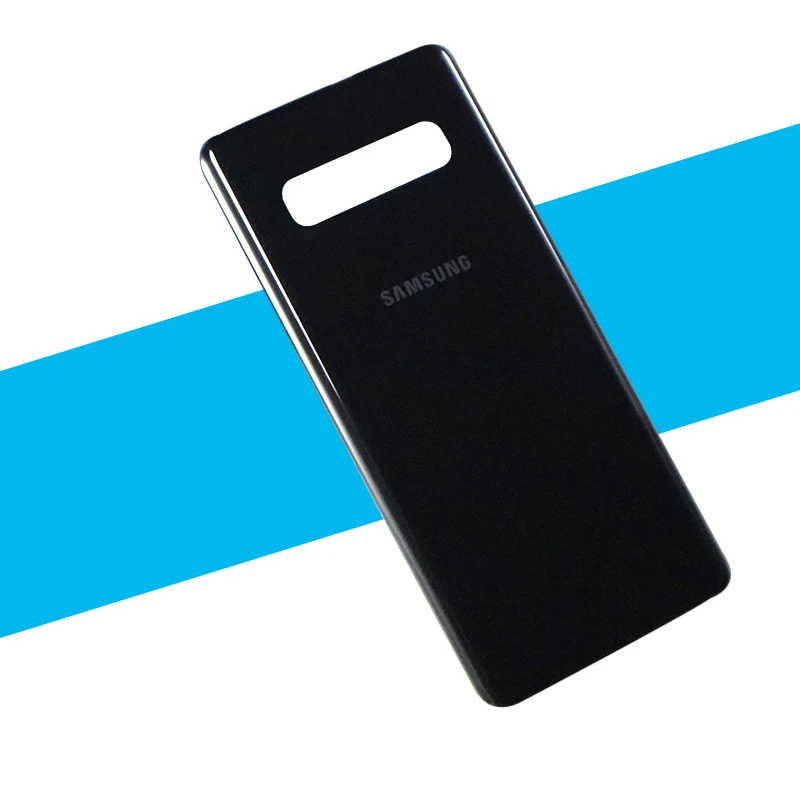 Black Чехол для samsung Galaxy S10, задняя крышка батарейного отсека, стеклянная крышка корпуса для samsung S10 Galaxy S 10, Замена задней крышки двери - Цвет: Black