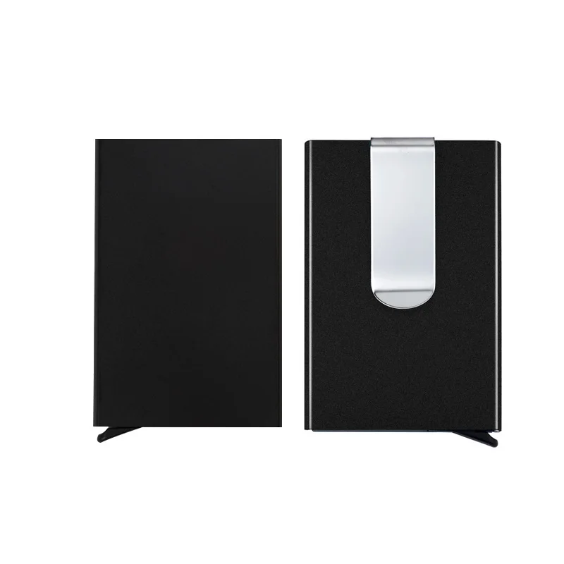 Минималистичный кошелек rfid Блокировка для мужчин металлический мини зажим денег