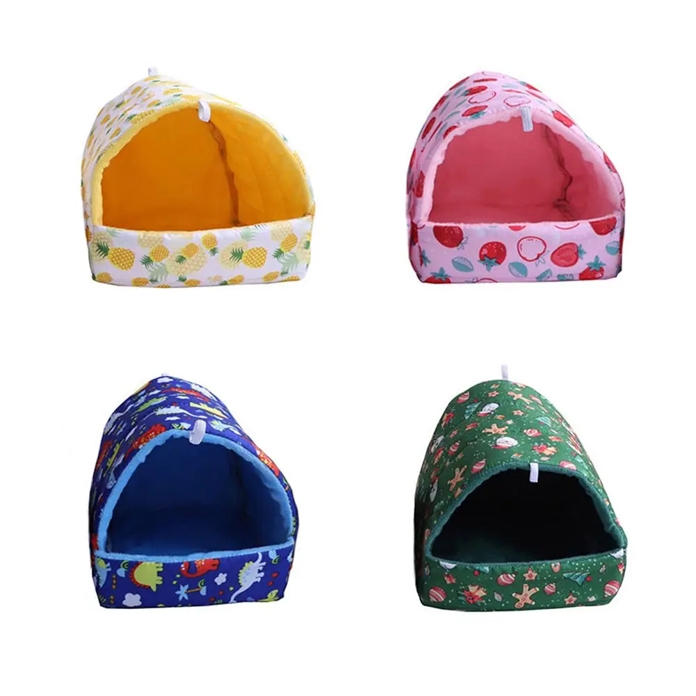 small animal sleeping bed hamster house guinea pig warm mat nest winter comfortable plush hamster house cave pets supplies free global shipping