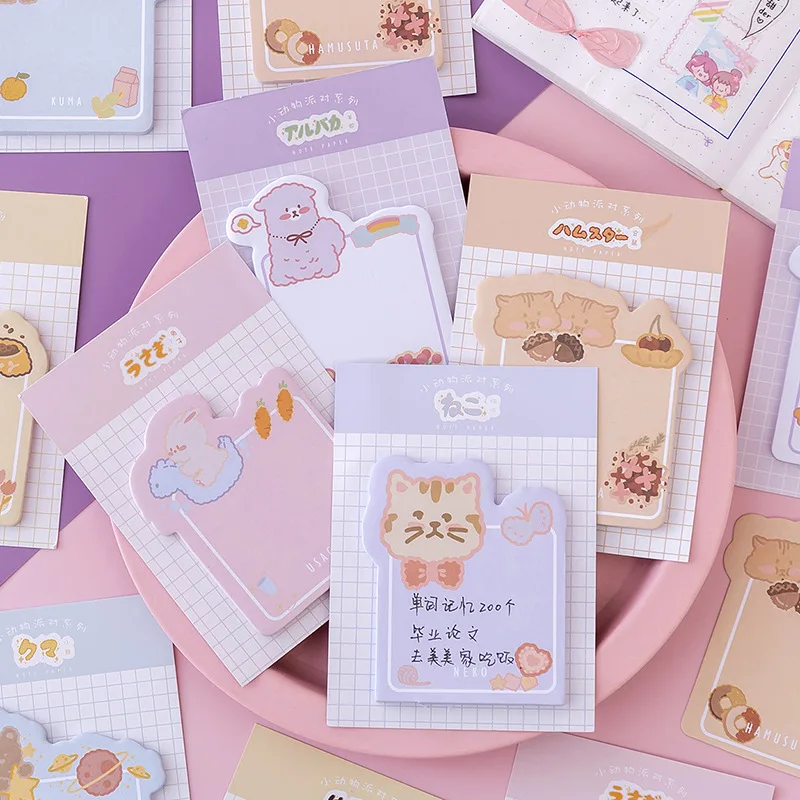 

Kawaii Memo Pad Creative Cute Rabbit dog Sticky Notes Planner Stationery School Supplies Paper Stickers