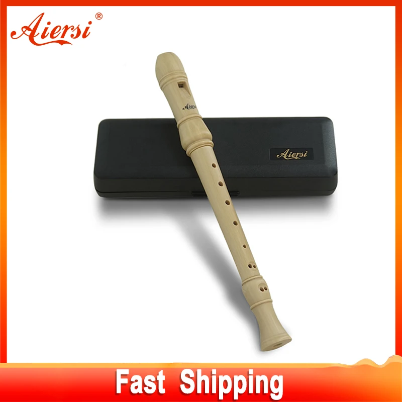 

Aiersi Maple Wood Professional C key Soprano Recorder Flute German or Baroque Style blockflute with Hard Case 2 3 Piece