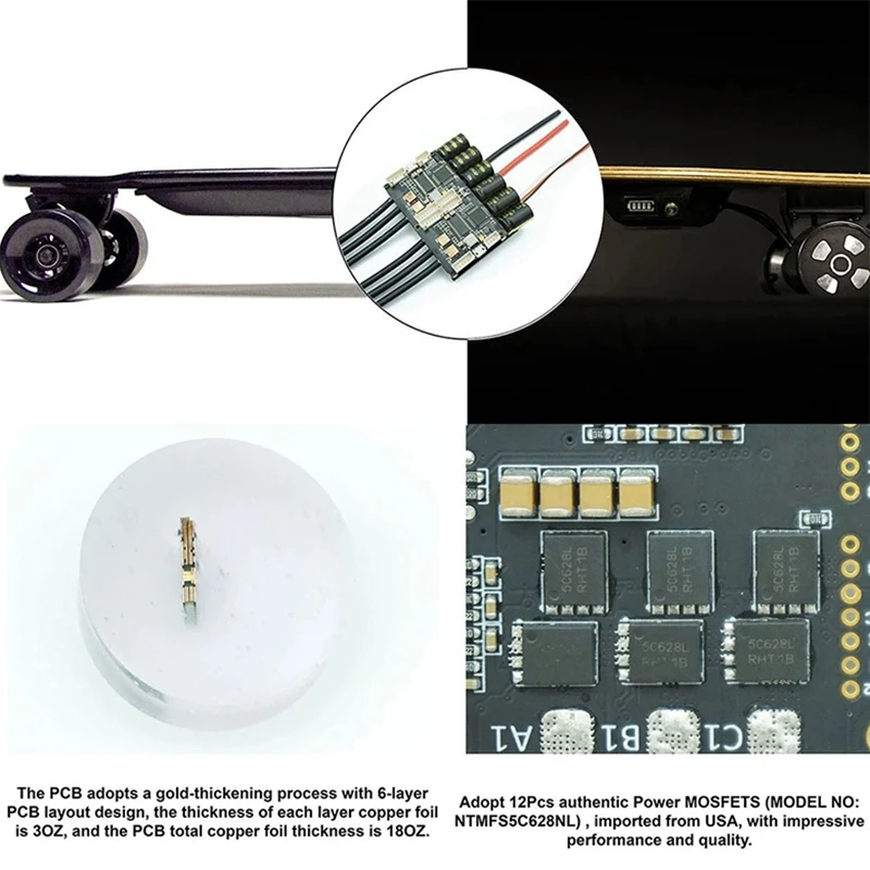 

Hot FLIPSKY Dual FSESC4.20 100A (Based on VESC ) with Anodized Aluminum Heatsink for Electric Skateboarding Surfboard