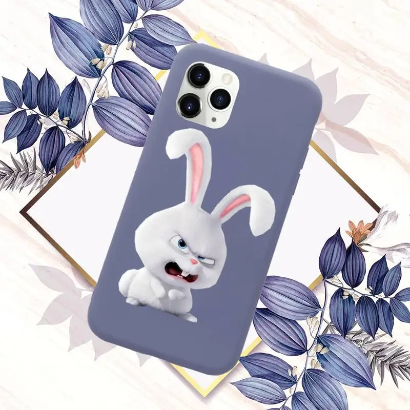 

rabbit The Secret of Pets Phone Case Candy Color for iPhone 6 7 8 11 12 s mini pro X XS XR MAX Plus