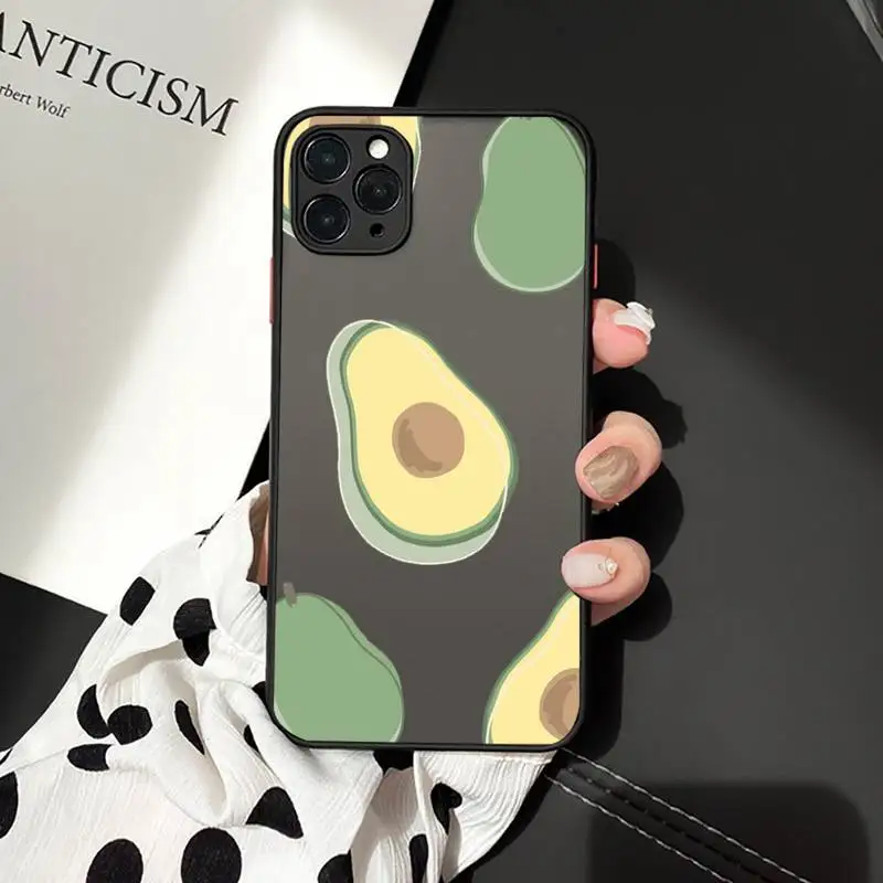 

avocado aesthetic Gteen Fruit Phone Case matte transparent For iphone 7 8 11 12 plus mini x xs xr pro max cover