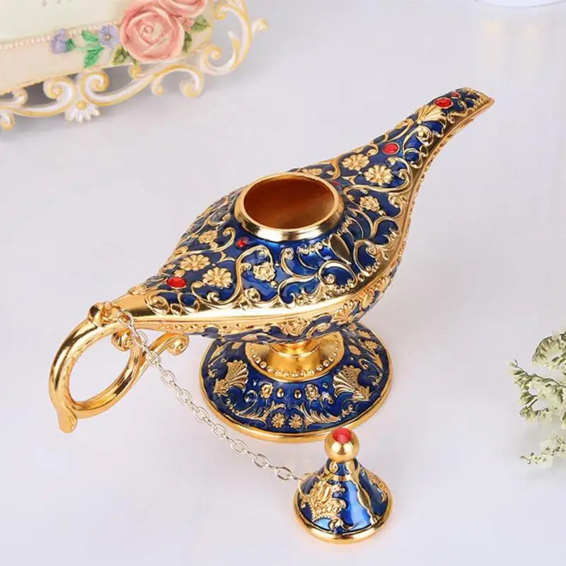 

1PC Metal Aladdin Lamp Small Wishing Light Room Decoration Kids Gift Home Decoration Accessories Crafts Tale Magic Aladdin Lamp