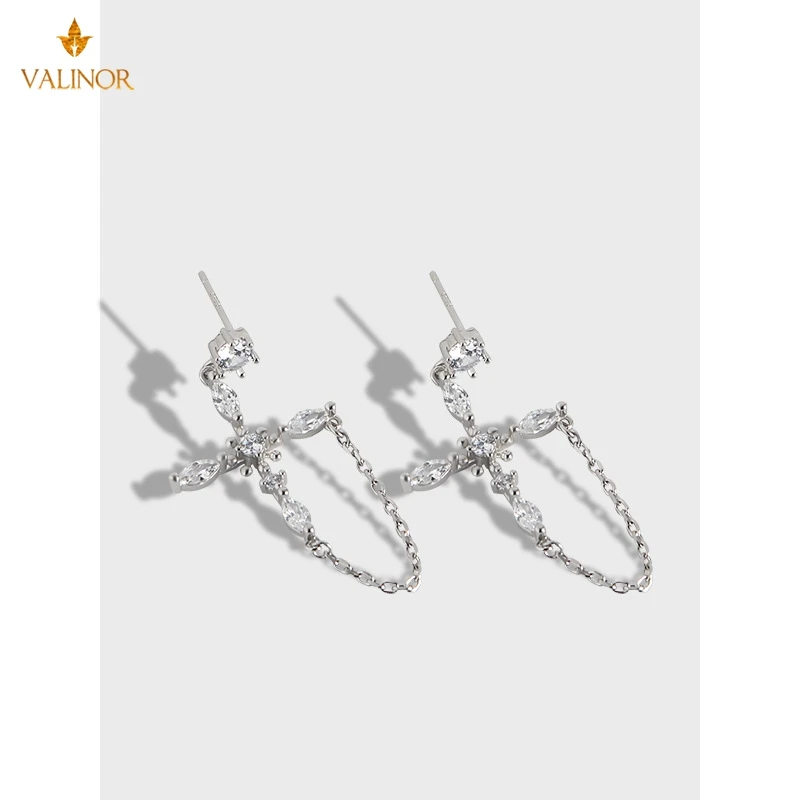 

Простой Личность Ренессанс крест серьги женские сережки 925 пробы серебро DLGC102