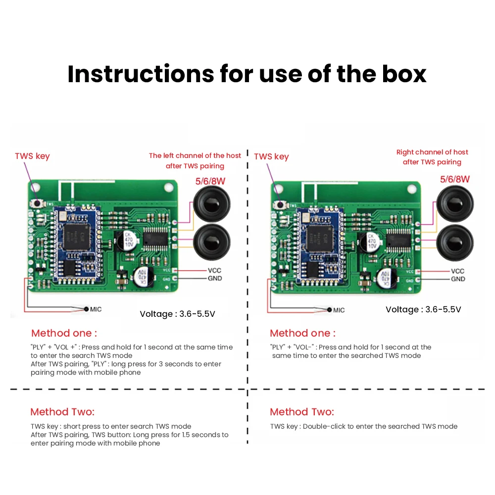 Усилитель Bluetooth AIYIMA звуковая плата 4 Ом 8 Вт усилитель мощности CSRA64215 2 APTXLL TWS звука