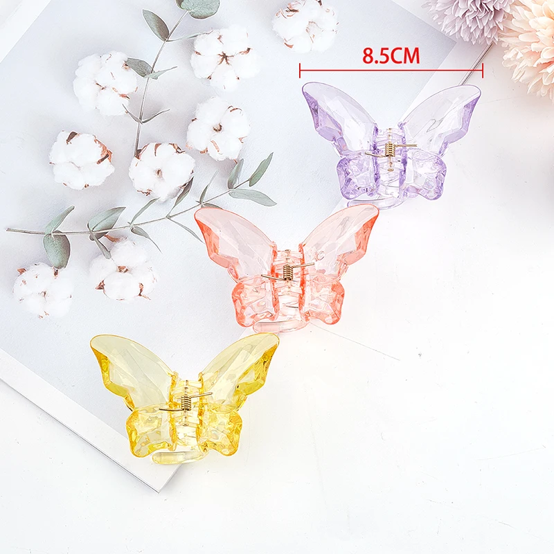 

MeiLD Butterfly Hair Claw For Women Girls Acrylic Hair Accessories Scrub Black Hair Claw Clips Crab For Hair Simple Hair Clamps