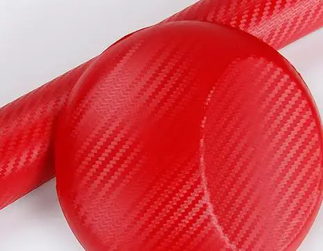 10x152 см 3D глянцевая виниловая пленка из углеродного волокна для стайлинга автомобилей, аксессуары для стайлинга автомобилей и мотоциклов, внутренняя защитная пленка - Цвет: red