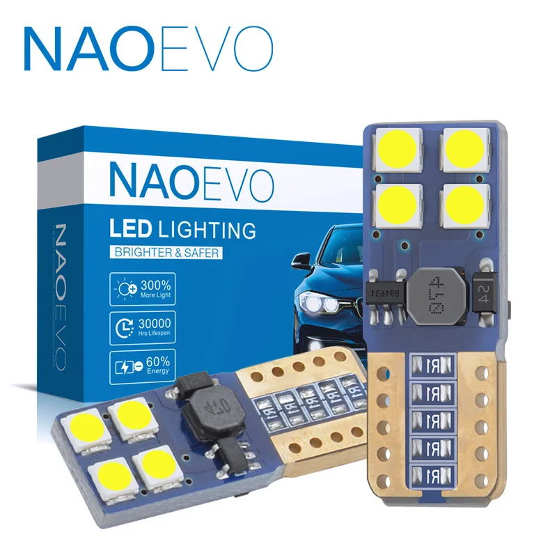 NAOEVO W5W T10 лампа 5W5 авто светодиодный светильник для чтения 8 SMD 3030 чипов 12 в