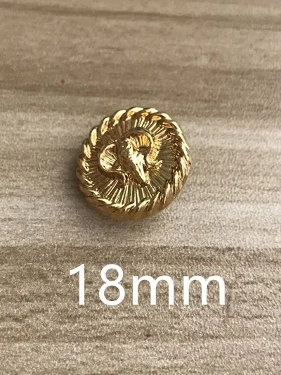 Золотой POVUOP маленькая Металлическая пуговица со стразами и жемчугом; buttonfor Костюмы 10 штук в 1 партии - Цвет: Золотой