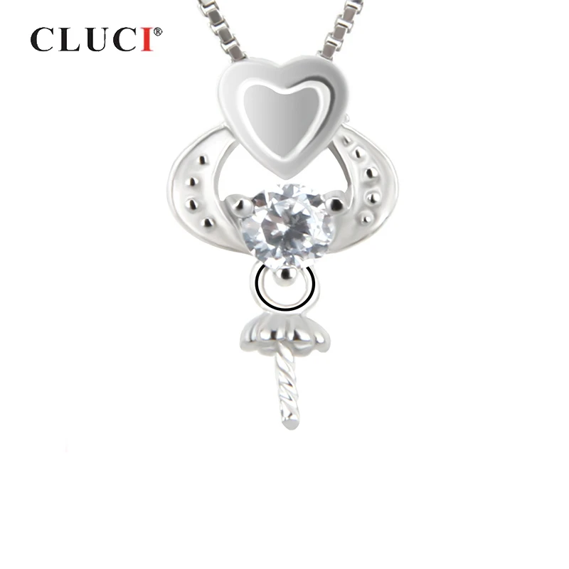 Серебряное колье CLUCI 925 пробы женское ожерелье с искусственным жемчугом модель