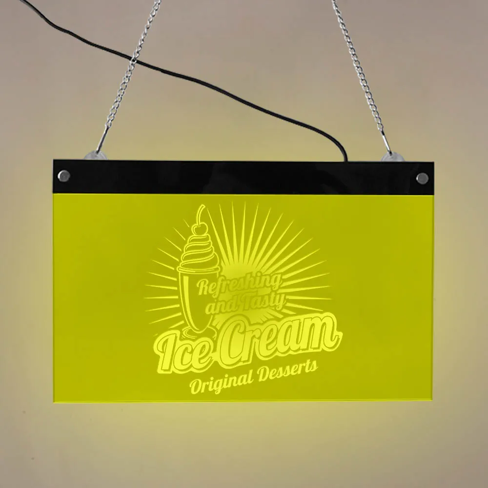 Светодиодный неоновый знак для мороженого оригинальная настенная вывеска с меню