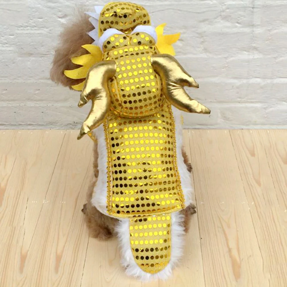 Забавная Одежда для собак 2020 новогодний костюм питомцев китайский с блестками