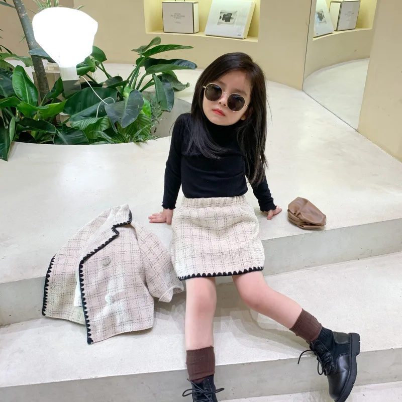 2020Autumn And Winter Girl Skirt Small Fragrance Two - Piece Korean Online Celebrity Suit Children 's Clothing 0- 5 Years Old | Детская